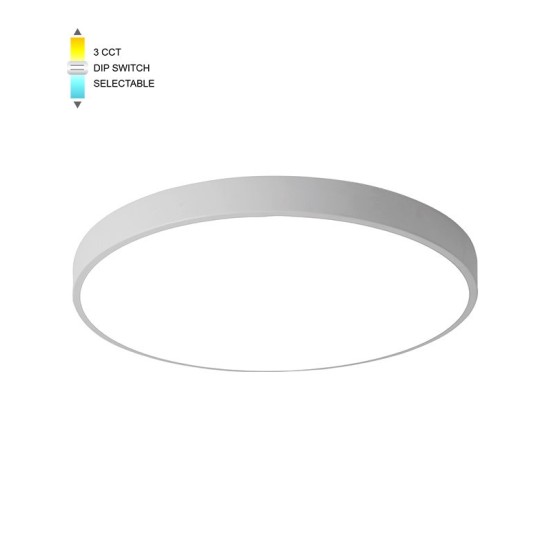LED CEILING ROUND LIGHTING FIXTURE FINESSE R1-45 φ500*H50 45W 3xCCT-DIP SWITCH WHITE 2026080 VITO