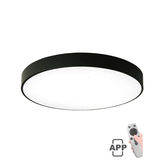 LED CEILING ROUND LIGHTING FIXTURE FINESSE R1-60 φ600*H50 60W DIMMABLE+MOBILE BLACK 2026130 VITO