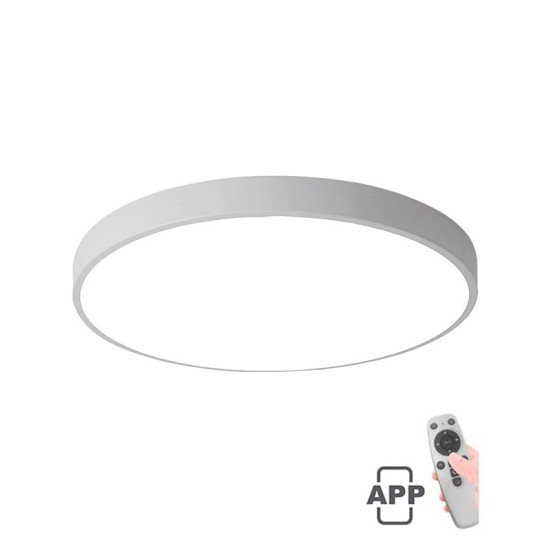 LED CEILING ROUND LIGHTING FIXTURE FINESSE R1-60 φ600*H50 60W DIMMABLE+MOBILE WHITE 2026090 VITO