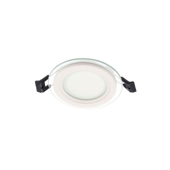 LED КРЪГЪЛ СТЪКЛЕН ПАНЕЛ ЗА ВГРАЖДАНЕ LENA-RG Φ100x40mm 6W 570Lm 4000K (НЕУТРАЛНА СВЕТЛИНА) 2023410 VITO, МОНТАЖЕН ОТВОР Φ75