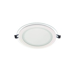 LED КРЪГЪЛ СТЪКЛЕН ПАНЕЛ ЗА ВГРАЖДАНЕ LENA-RG Φ160x40mm 12W 1140Lm 4000K (НЕУТРАЛНА СВЕТЛИНА) 2023440 VITO, МОНТАЖЕН ОТВОР Φ12